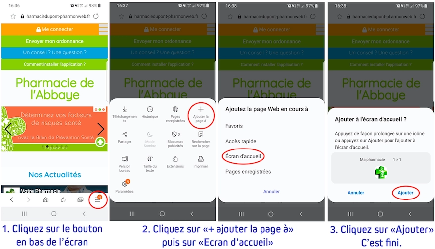 installer sur ecran android